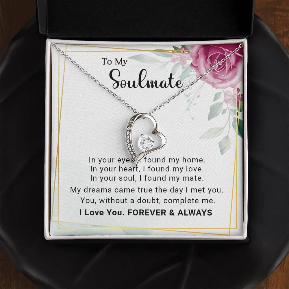 To My Soulmate You Complete Me Forever Love Pendant Necklace