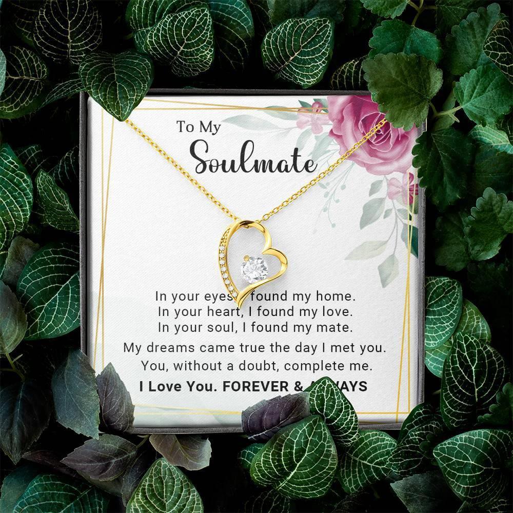 To My Soulmate You Complete Me Forever Love Pendant Necklace
