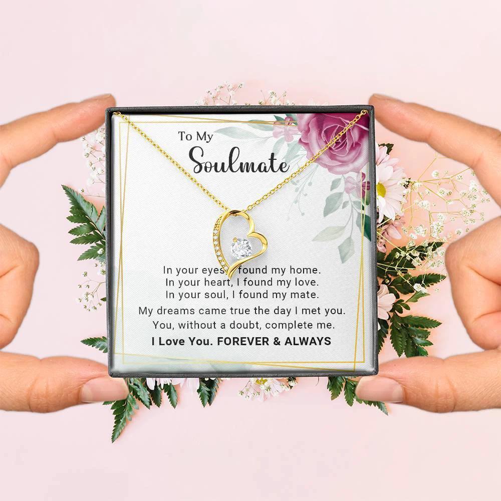 To My Soulmate You Complete Me Forever Love Pendant Necklace