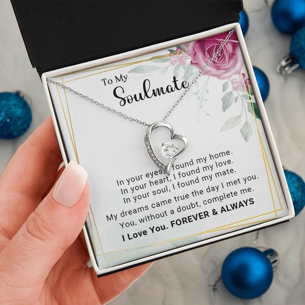 To My Soulmate You Complete Me Forever Love Pendant Necklace
