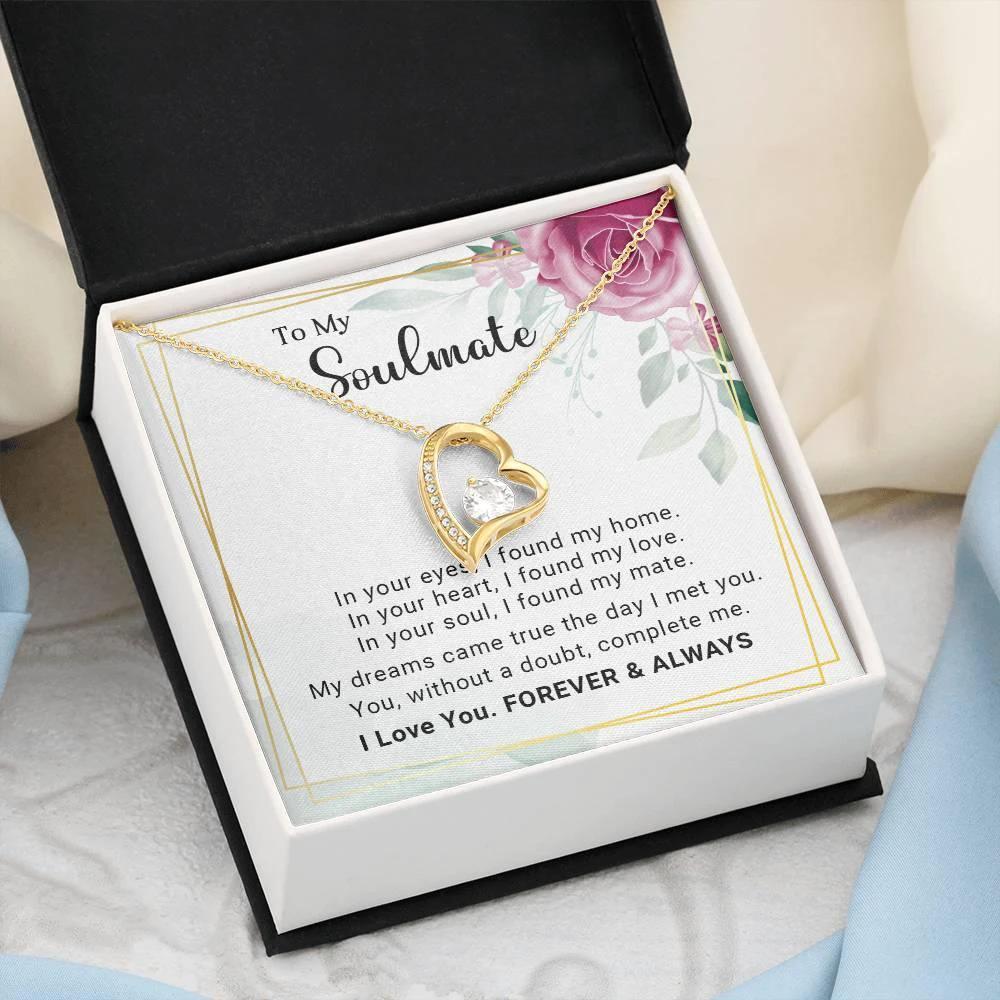 To My Soulmate You Complete Me Forever Love Pendant Necklace
