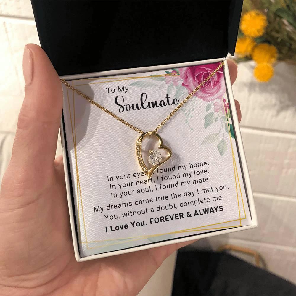 To My Soulmate You Complete Me Forever Love Pendant Necklace