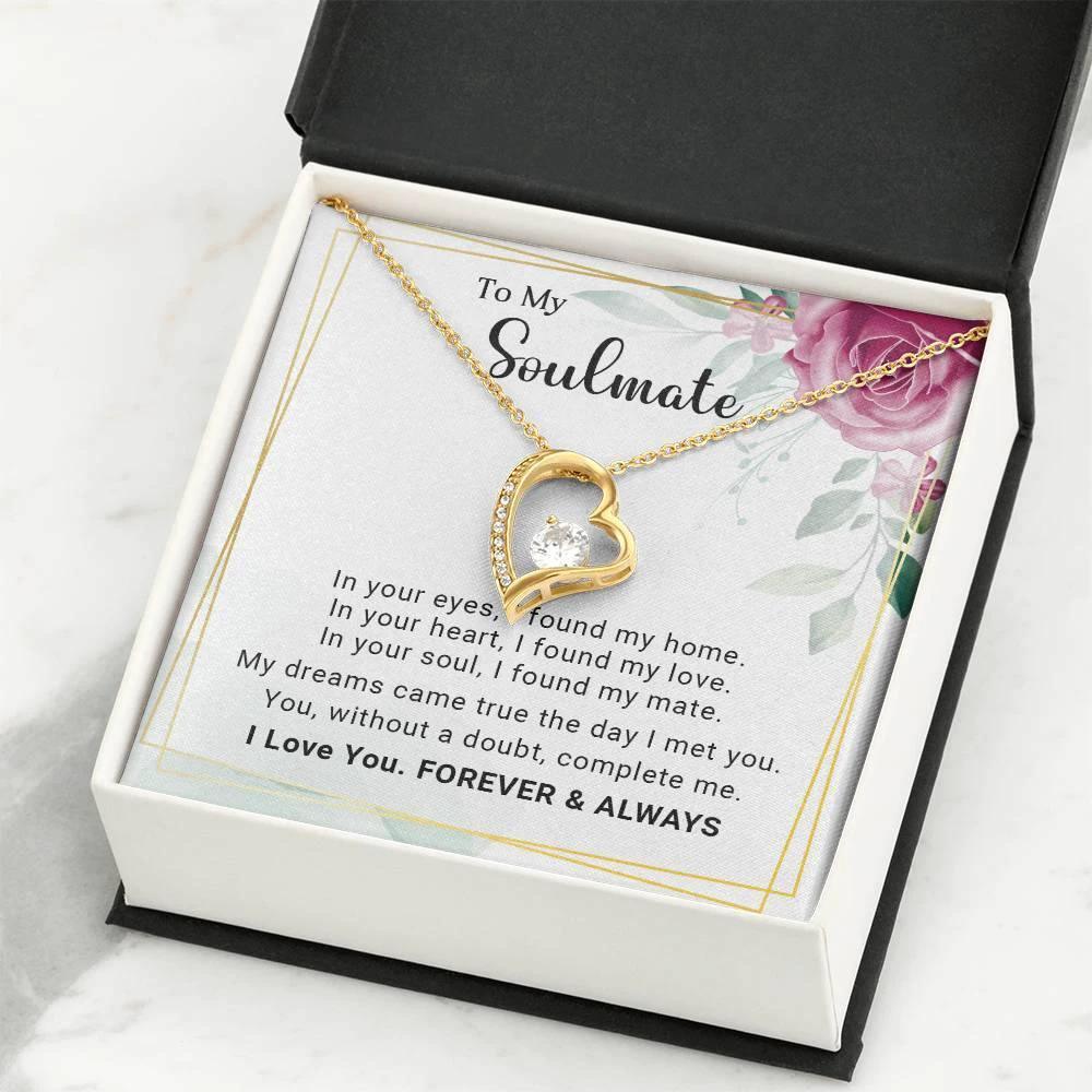 To My Soulmate You Complete Me Forever Love Pendant Necklace