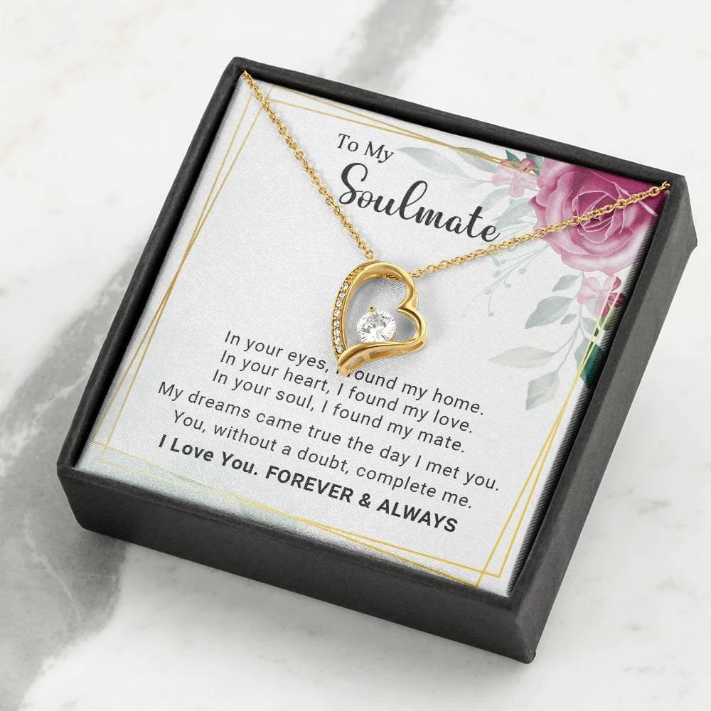 To My Soulmate You Complete Me Forever Love Pendant Necklace