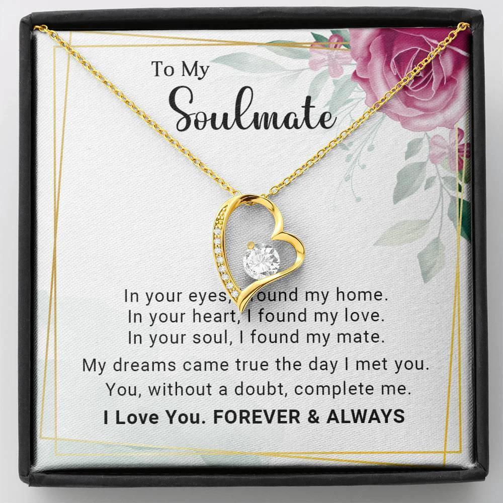 To My Soulmate You Complete Me Forever Love Pendant Necklace