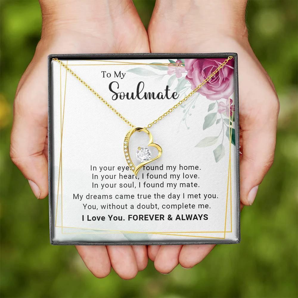 To My Soulmate You Complete Me Forever Love Pendant Necklace