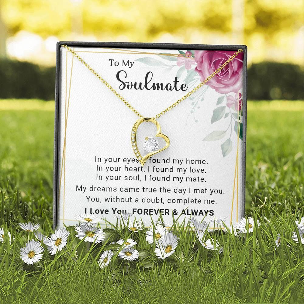 To My Soulmate You Complete Me Forever Love Pendant Necklace