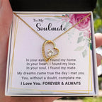 To My Soulmate You Complete Me Forever Love Pendant Necklace