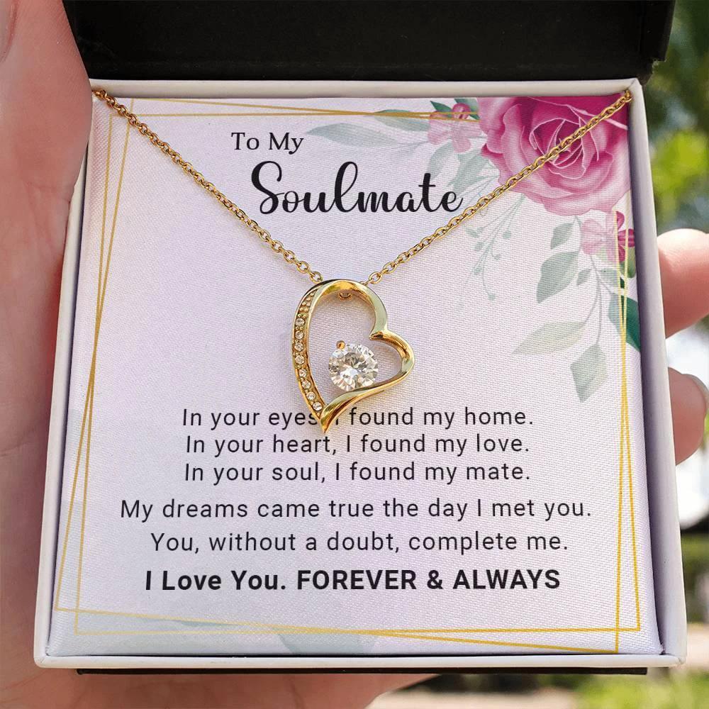To My Soulmate You Complete Me Forever Love Pendant Necklace