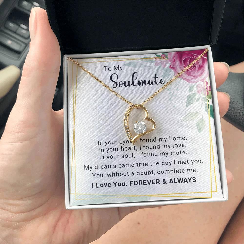 To My Soulmate You Complete Me Forever Love Pendant Necklace