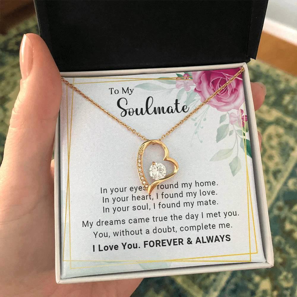 To My Soulmate You Complete Me Forever Love Pendant Necklace