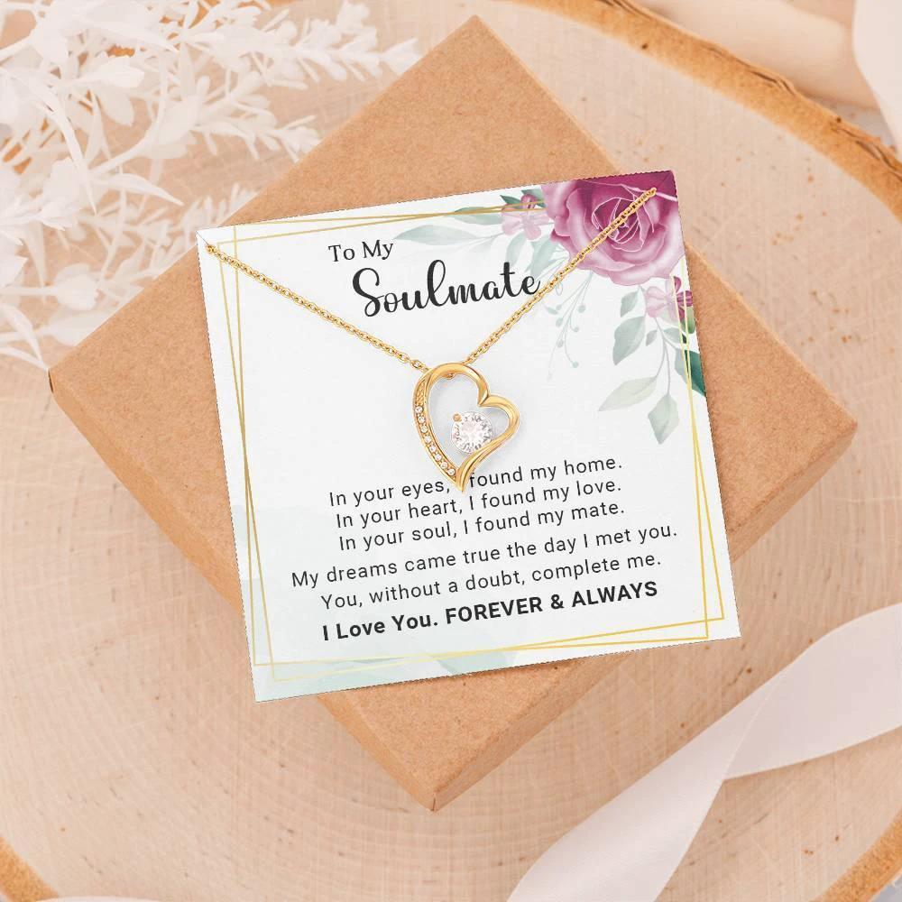 To My Soulmate You Complete Me Forever Love Pendant Necklace