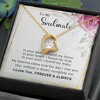 To My Soulmate You Complete Me Forever Love Pendant Necklace