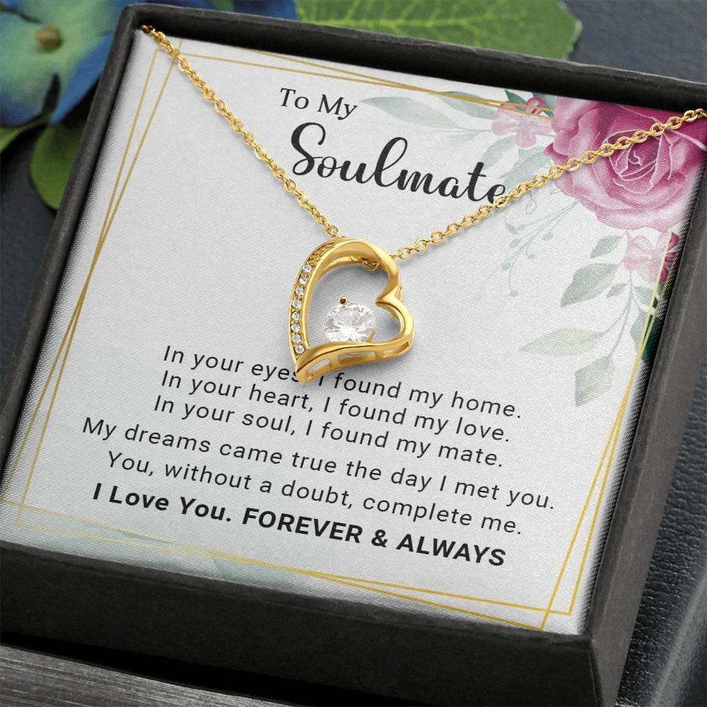 To My Soulmate You Complete Me Forever Love Pendant Necklace