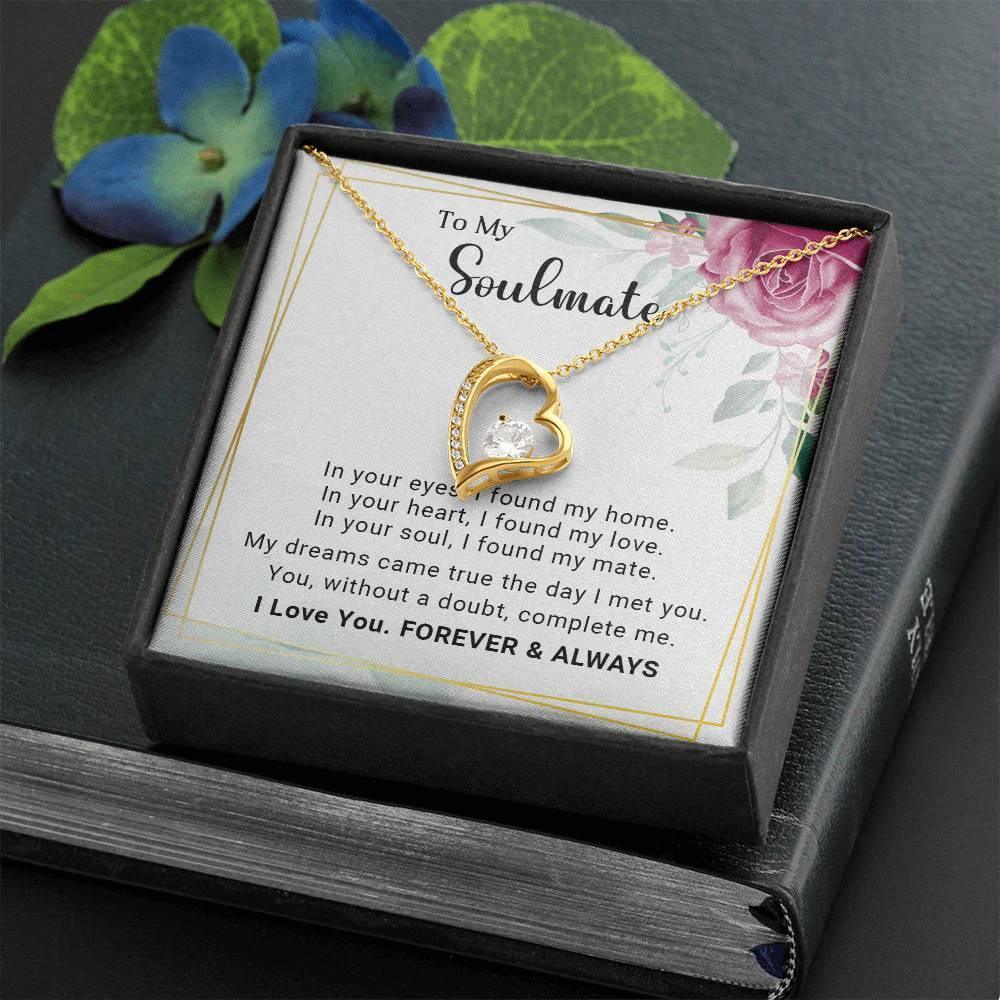 To My Soulmate You Complete Me Forever Love Pendant Necklace