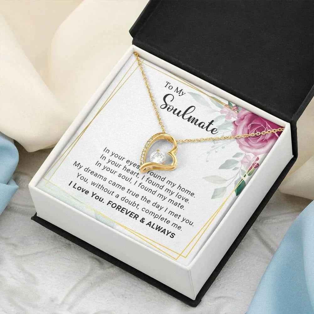 To My Soulmate You Complete Me Forever Love Pendant Necklace