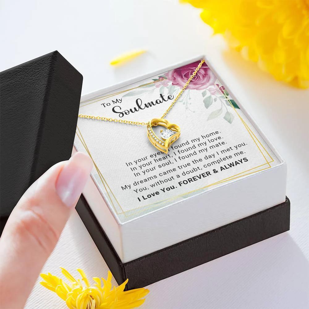 To My Soulmate You Complete Me Forever Love Pendant Necklace