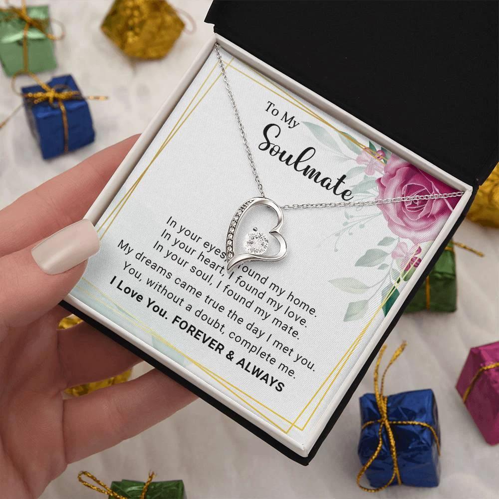 To My Soulmate You Complete Me Forever Love Pendant Necklace