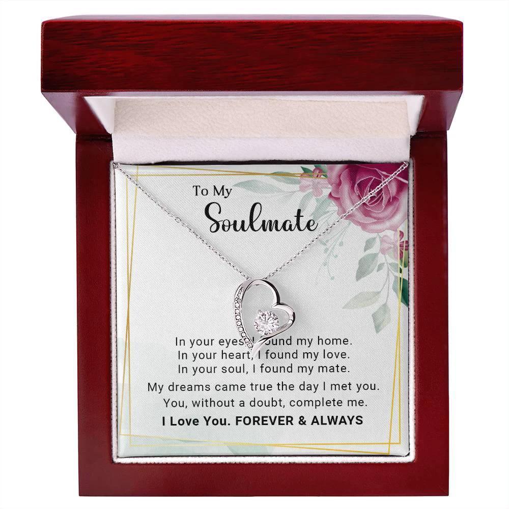 To My Soulmate You Complete Me Forever Love Pendant Necklace