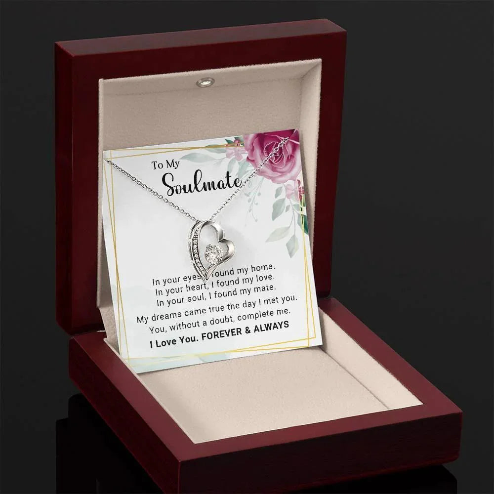 To My Soulmate You Complete Me Forever Love Pendant Necklace