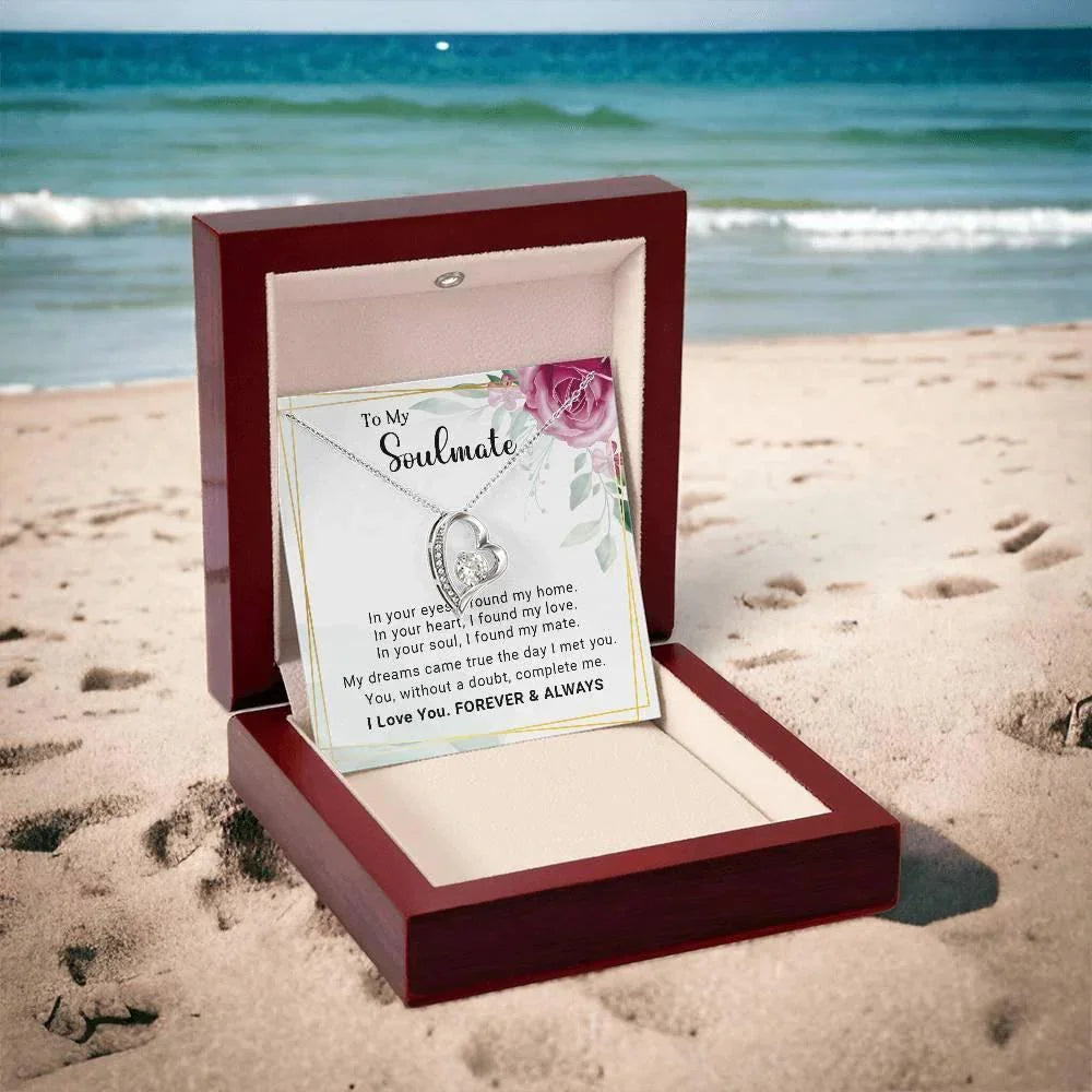 To My Soulmate You Complete Me Forever Love Pendant Necklace