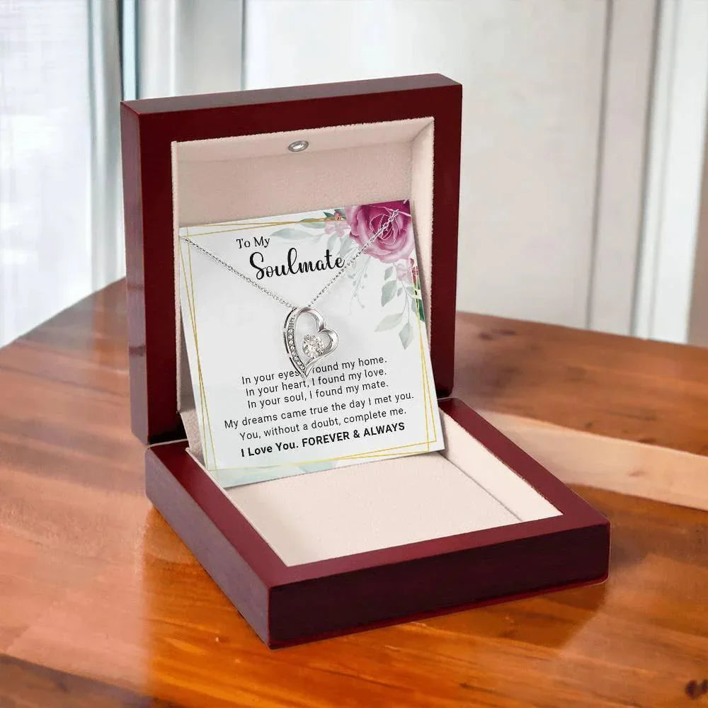 To My Soulmate You Complete Me Forever Love Pendant Necklace
