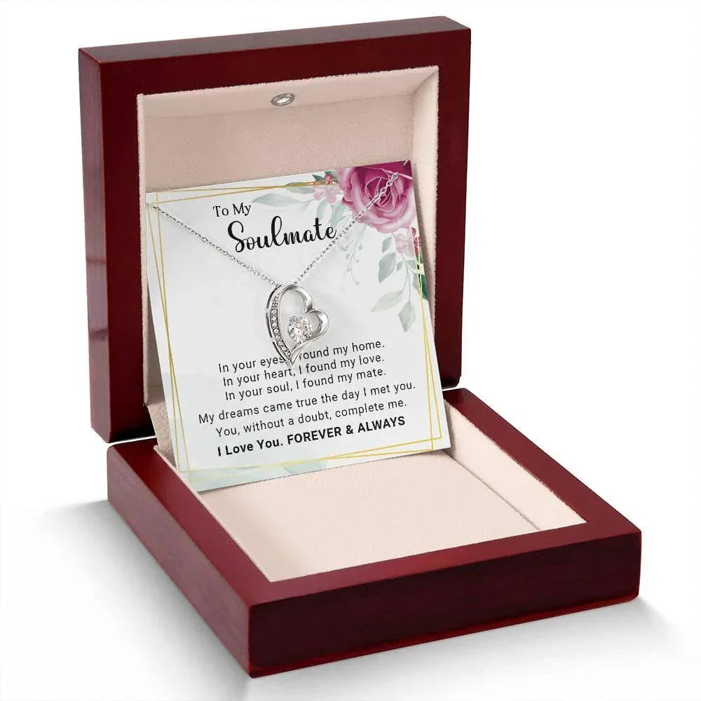 To My Soulmate You Complete Me Forever Love Pendant Necklace