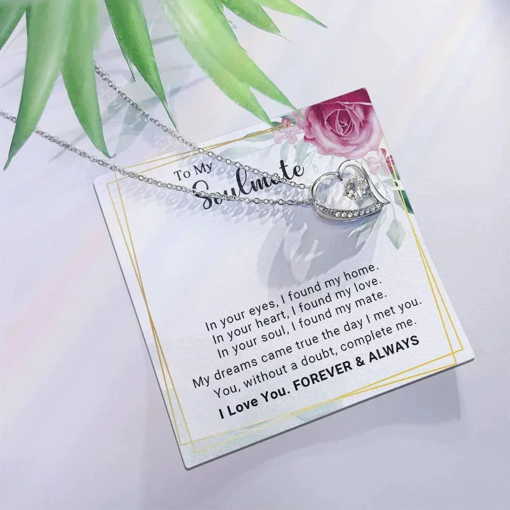 To My Soulmate You Complete Me Forever Love Pendant Necklace