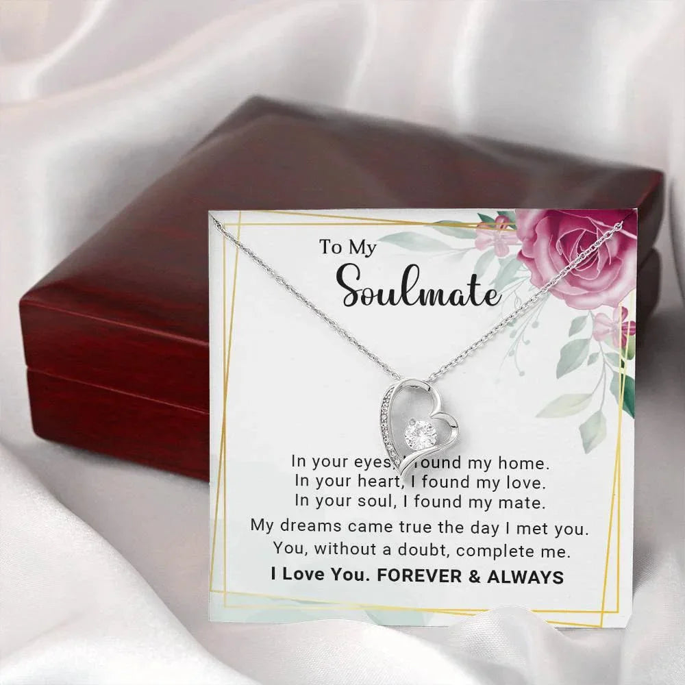 To My Soulmate You Complete Me Forever Love Pendant Necklace