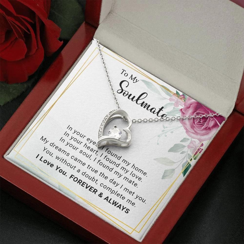 To My Soulmate You Complete Me Forever Love Pendant Necklace