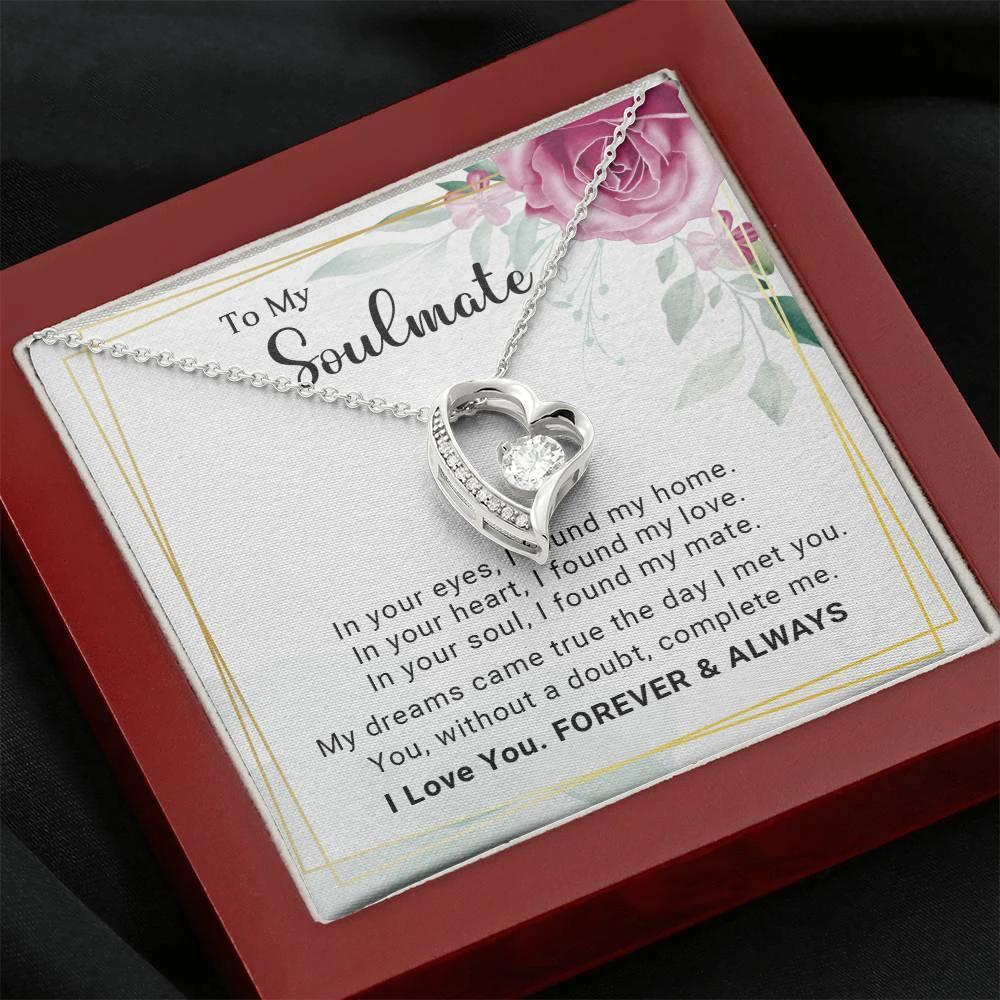 To My Soulmate You Complete Me Forever Love Pendant Necklace