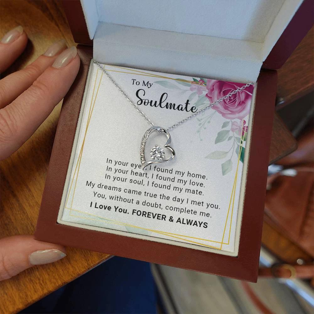 To My Soulmate You Complete Me Forever Love Pendant Necklace