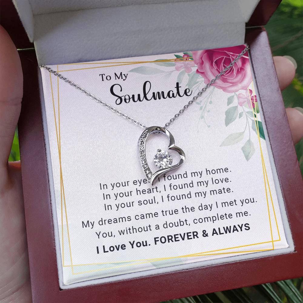 To My Soulmate You Complete Me Forever Love Pendant Necklace