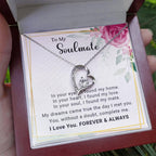 To My Soulmate You Complete Me Forever Love Pendant Necklace