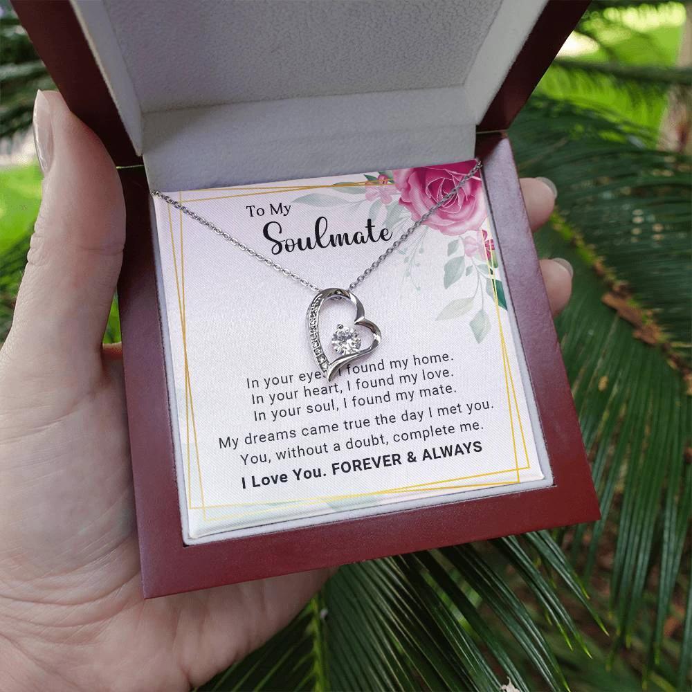 To My Soulmate You Complete Me Forever Love Pendant Necklace