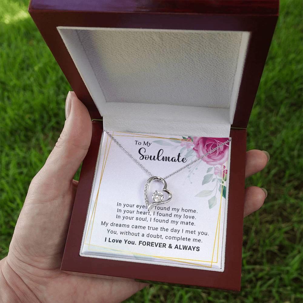 To My Soulmate You Complete Me Forever Love Pendant Necklace