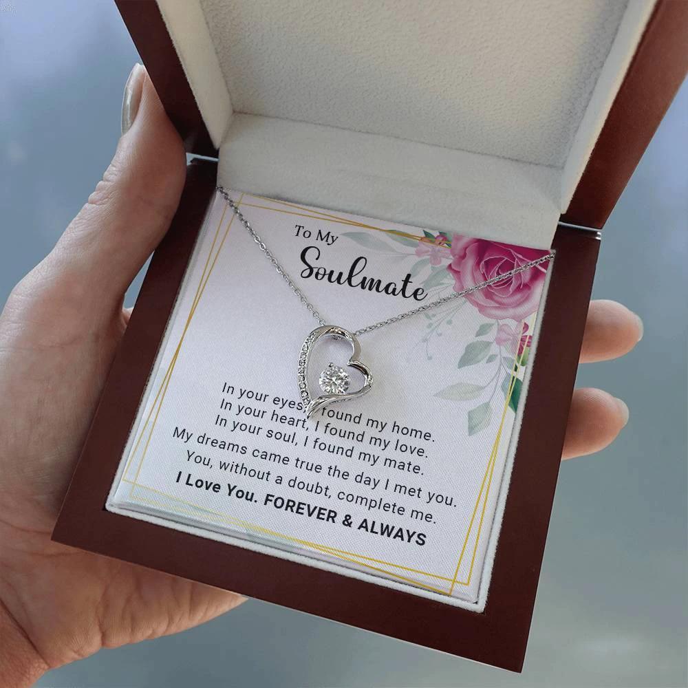 To My Soulmate You Complete Me Forever Love Pendant Necklace