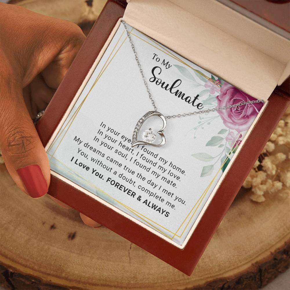 To My Soulmate You Complete Me Forever Love Pendant Necklace