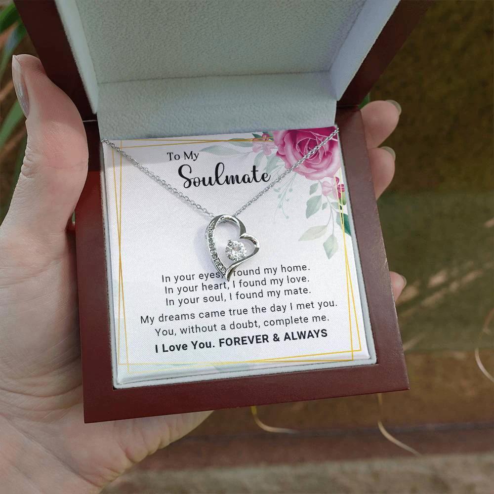 To My Soulmate You Complete Me Forever Love Pendant Necklace