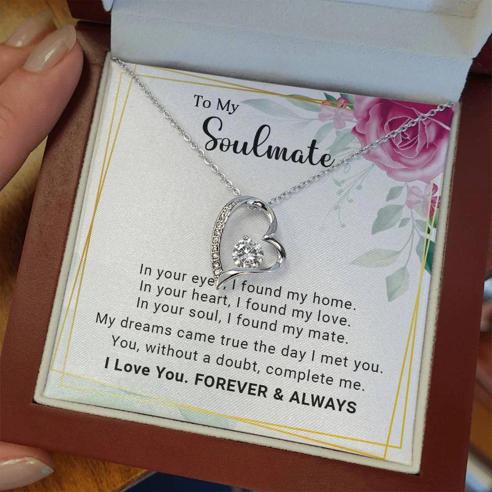 To My Soulmate You Complete Me Forever Love Pendant Necklace