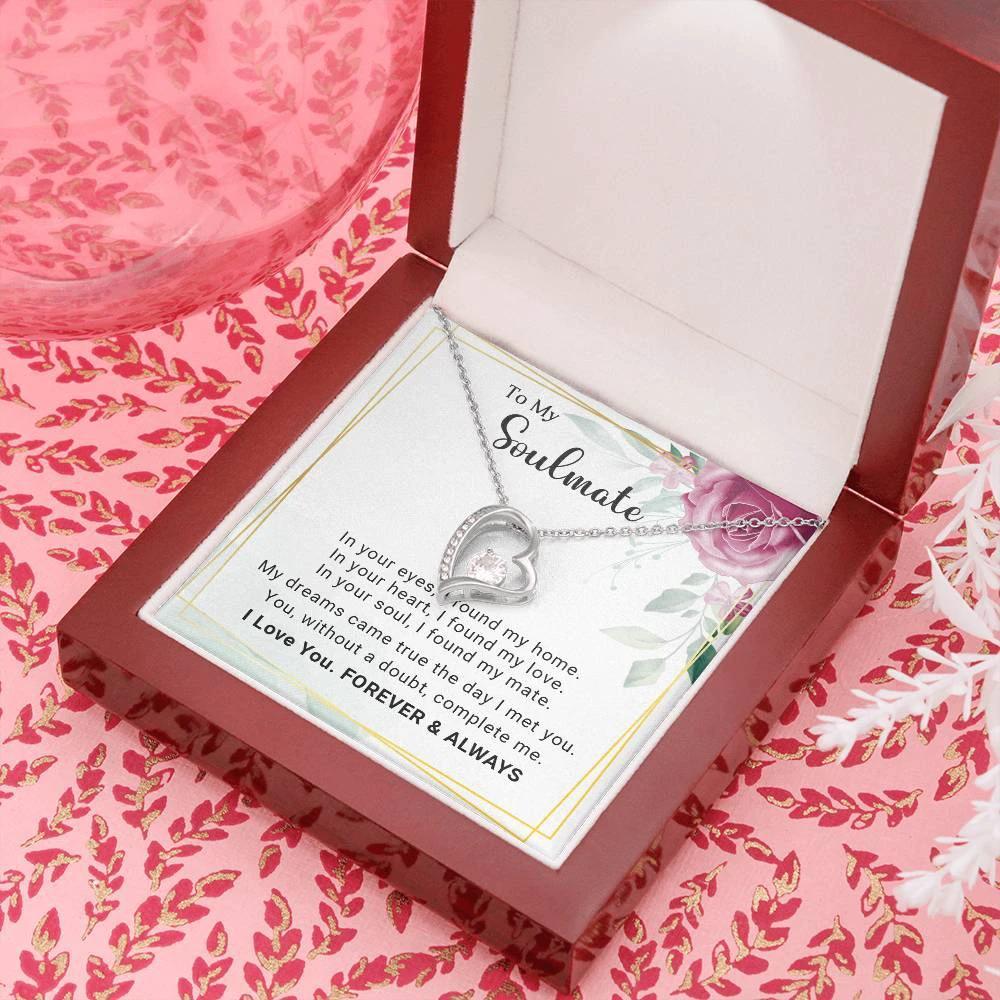 To My Soulmate You Complete Me Forever Love Pendant Necklace