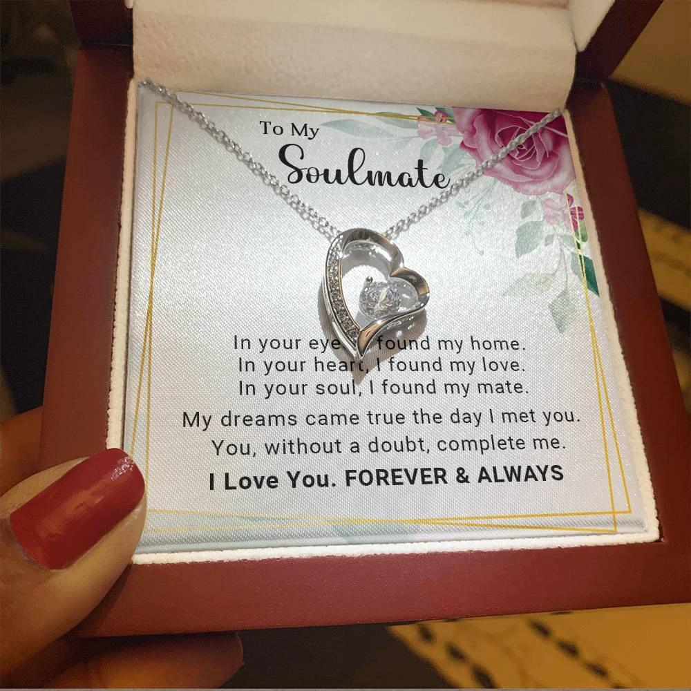 To My Soulmate You Complete Me Forever Love Pendant Necklace