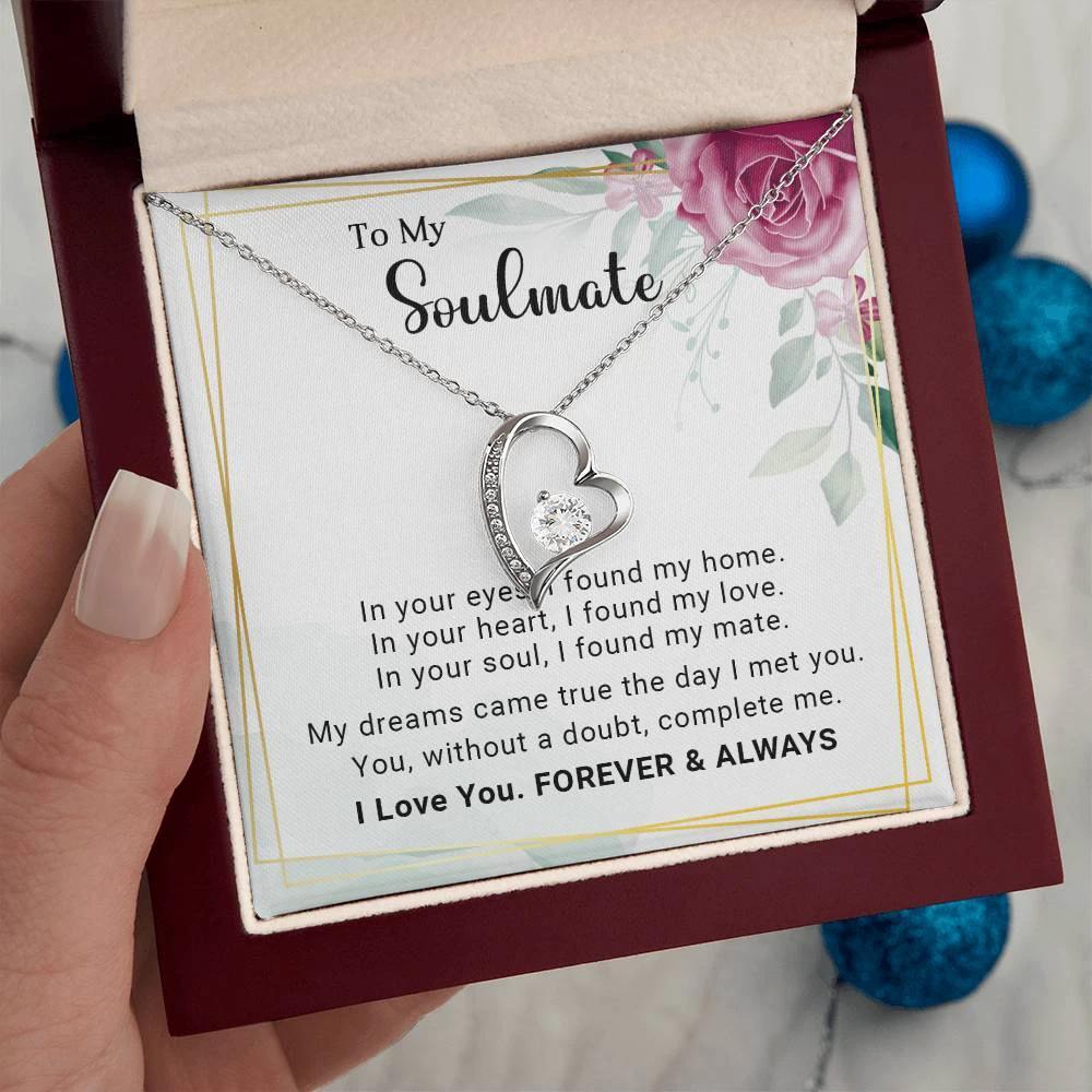 To My Soulmate You Complete Me Forever Love Pendant Necklace