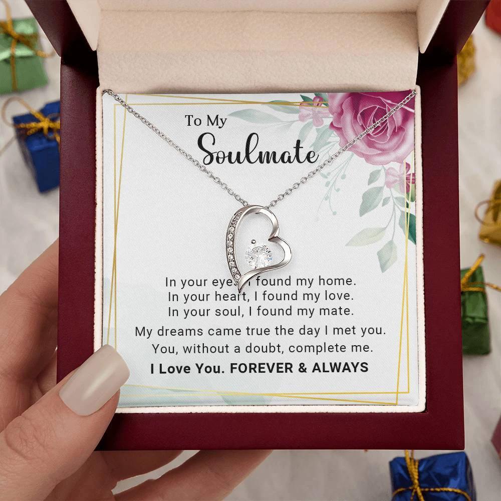 To My Soulmate You Complete Me Forever Love Pendant Necklace