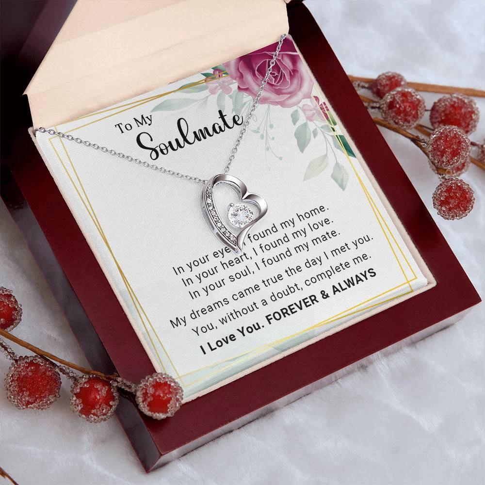 To My Soulmate You Complete Me Forever Love Pendant Necklace