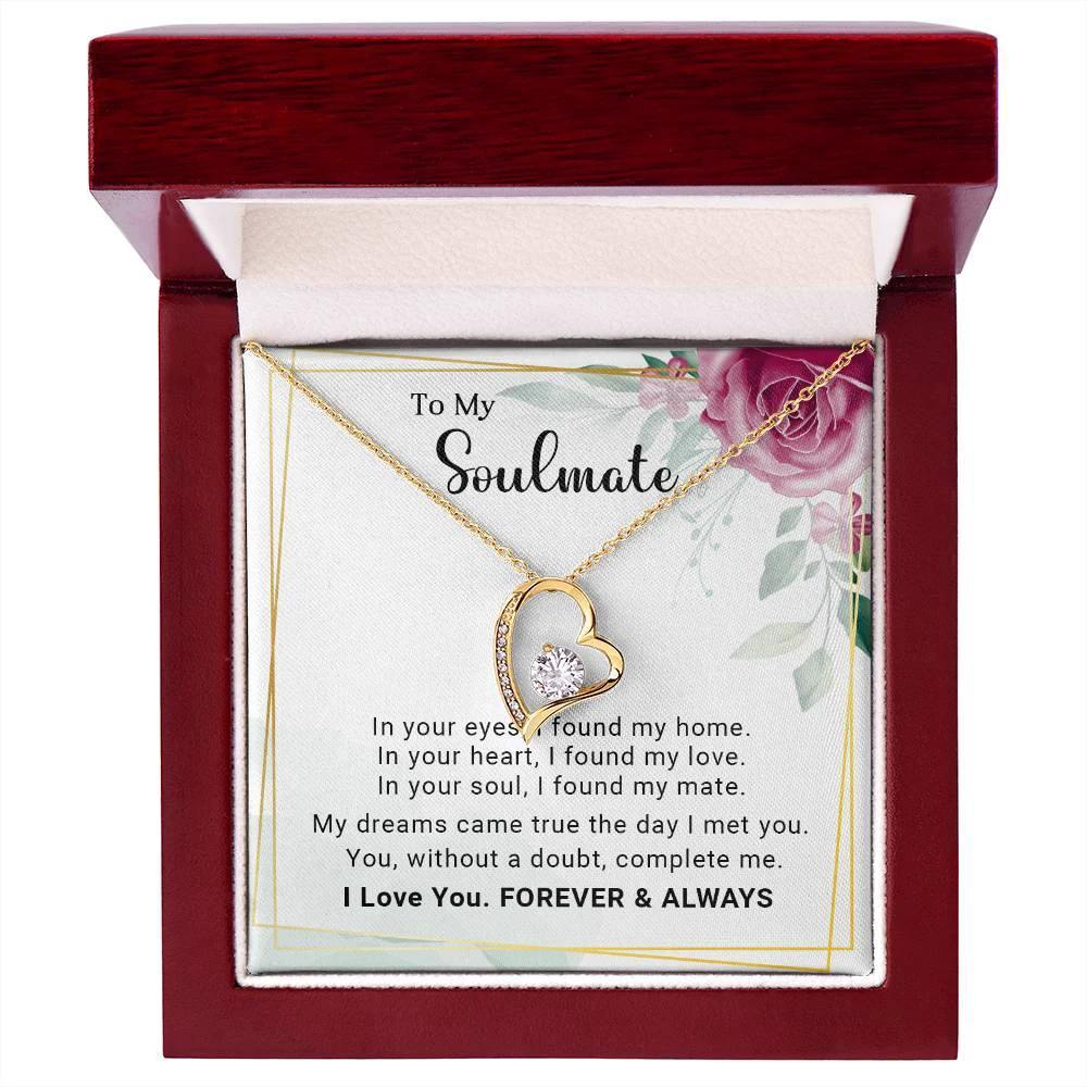 To My Soulmate You Complete Me Forever Love Pendant Necklace
