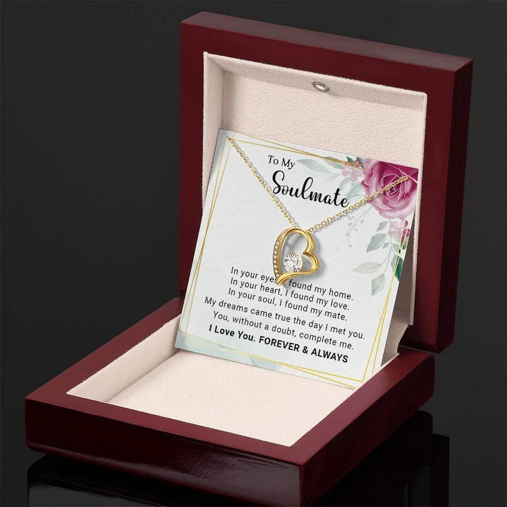 To My Soulmate You Complete Me Forever Love Pendant Necklace