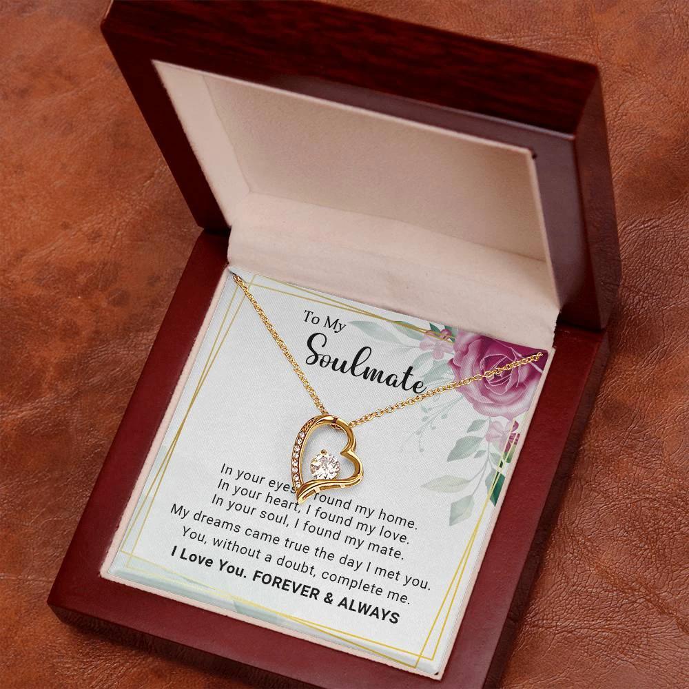 To My Soulmate You Complete Me Forever Love Pendant Necklace