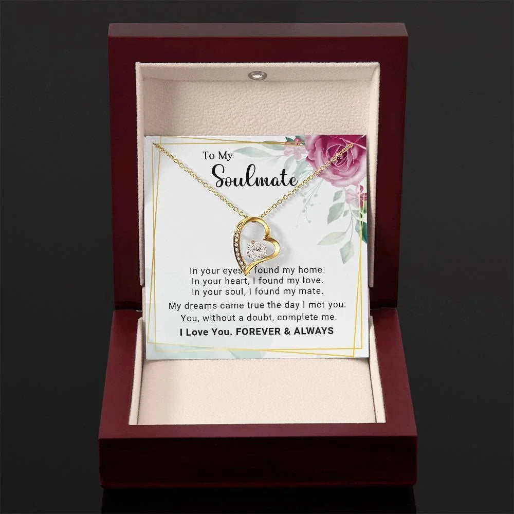 To My Soulmate You Complete Me Forever Love Pendant Necklace