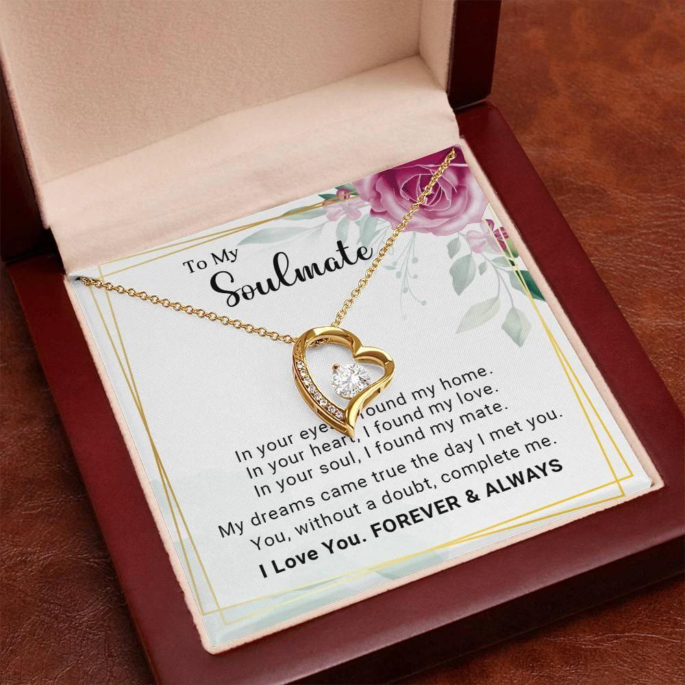 To My Soulmate You Complete Me Forever Love Pendant Necklace